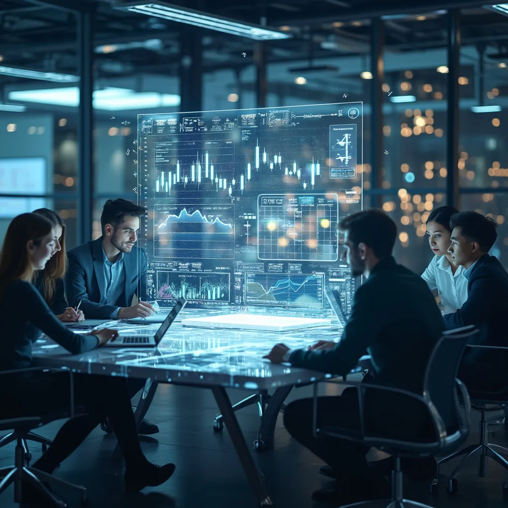 Equipo trabajando en análisis de mercado